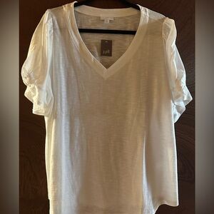 NWT J Jill Slub knit twist sleeve t-shirt XL